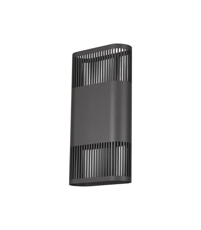 Waterloo Wall Lamp 160 x 305mm Mesh Line Pattern Shade 2 x 6.5W LED 3000K 900lm IP65 Anthracite -9