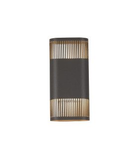 Waterloo Wall Lamp 125 x 260mm Mesh Line Pattern Shade 2 x 6.5W LED 3000K 900lm IP65 Anthracite -1