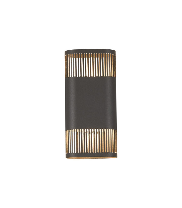 Waterloo Wall Lamp 125 x 260mm Mesh Line Pattern Shade 2 x 6.5W LED 3000K 900lm IP65 Anthracite -1