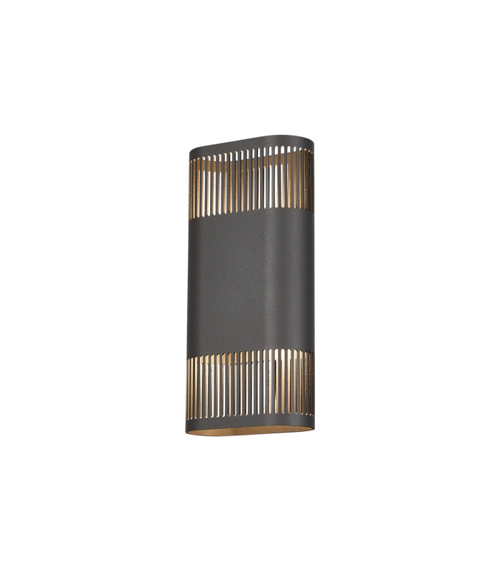 Waterloo Wall Lamp 125 x 260mm Mesh Line Pattern Shade 2 x 6.5W LED 3000K 900lm IP65 Anthracite -5