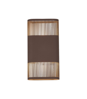 Waterloo Wall Lamp 160 x 305mm Mesh Line Pattern Shade 2 x 6.5W LED 3000K 900lm IP65 Cacao -1
