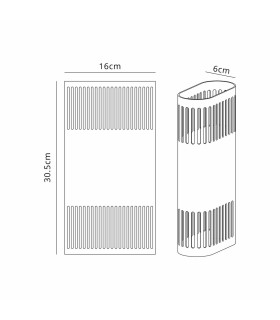 Waterloo Wall Lamp 160 x 305mm Mesh Line Pattern Shade 2 x 6.5W LED 3000K 900lm IP65 Cacao -2