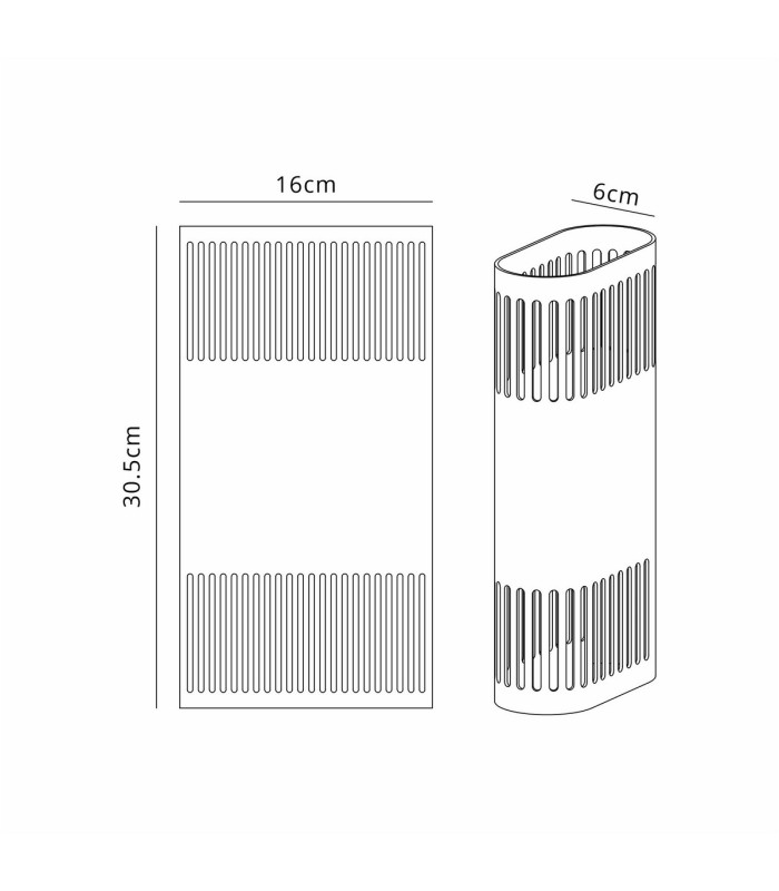Waterloo Wall Lamp 160 x 305mm Mesh Line Pattern Shade 2 x 6.5W LED 3000K 900lm IP65 Cacao -2