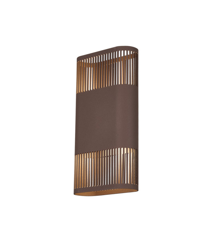 Waterloo Wall Lamp 160 x 305mm Mesh Line Pattern Shade 2 x 6.5W LED 3000K 900lm IP65 Cacao -5