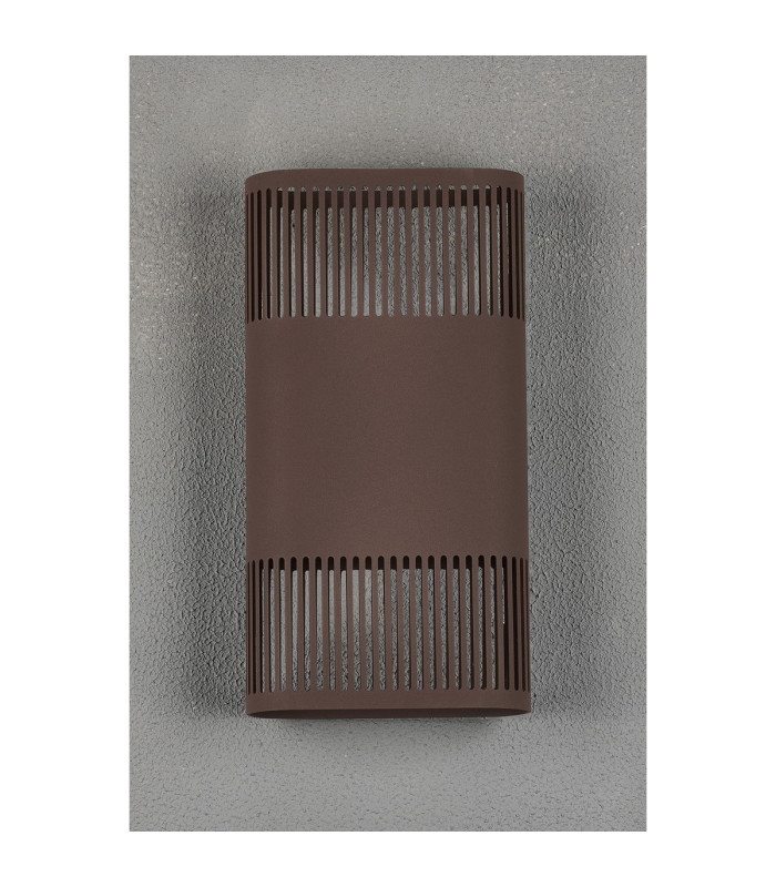 Waterloo Wall Lamp 160 x 305mm Mesh Line Pattern Shade 2 x 6.5W LED 3000K 900lm IP65 Cacao -10