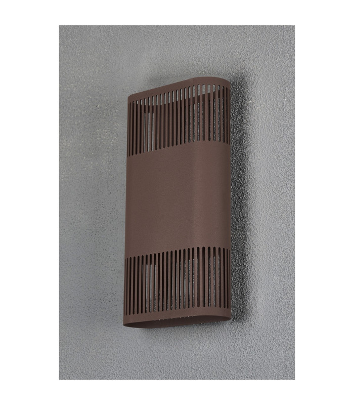 Waterloo Wall Lamp 160 x 305mm Mesh Line Pattern Shade 2 x 6.5W LED 3000K 900lm IP65 Cacao -12