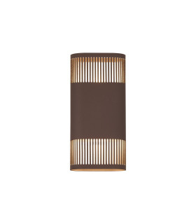 Waterloo Wall Lamp 125 x 260mm Mesh Line Pattern Shade 2 x 6.5W LED 3000K 900lm IP65 Cacao -1
