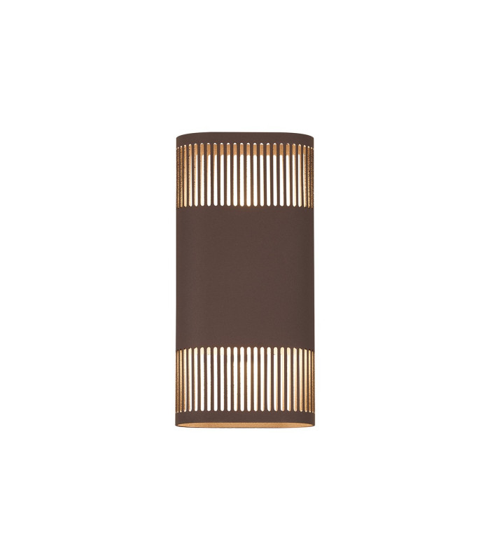 Waterloo Wall Lamp 125 x 260mm Mesh Line Pattern Shade 2 x 6.5W LED 3000K 900lm IP65 Cacao -1