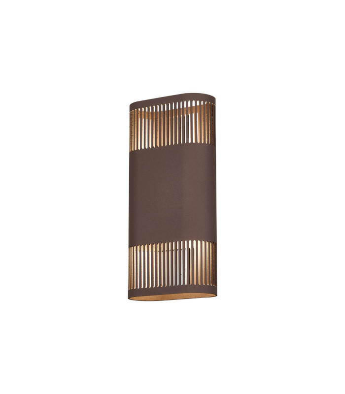 Waterloo Wall Lamp 125 x 260mm Mesh Line Pattern Shade 2 x 6.5W LED 3000K 900lm IP65 Cacao -5