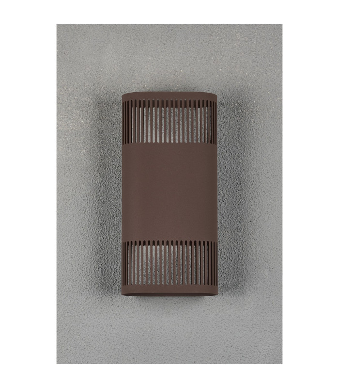 Waterloo Wall Lamp 125 x 260mm Mesh Line Pattern Shade 2 x 6.5W LED 3000K 900lm IP65 Cacao -9