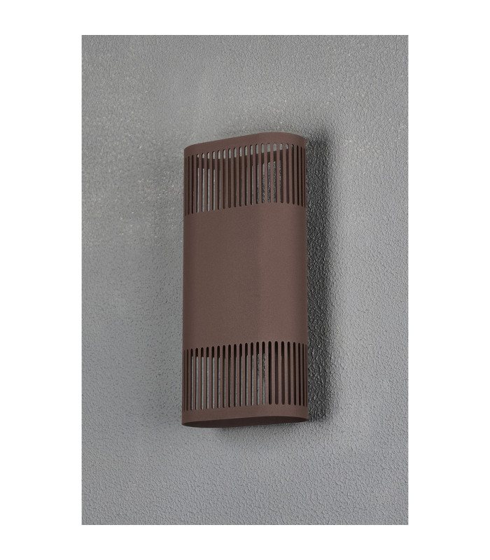 Waterloo Wall Lamp 125 x 260mm Mesh Line Pattern Shade 2 x 6.5W LED 3000K 900lm IP65 Cacao -11