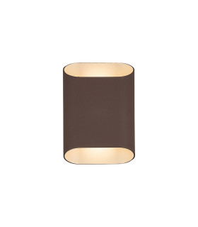 Waterloo Wall Lamp 125 x 180mm Angled Shade 2 x 6.5W LED 3000K 900lm IP65 Cacao -1