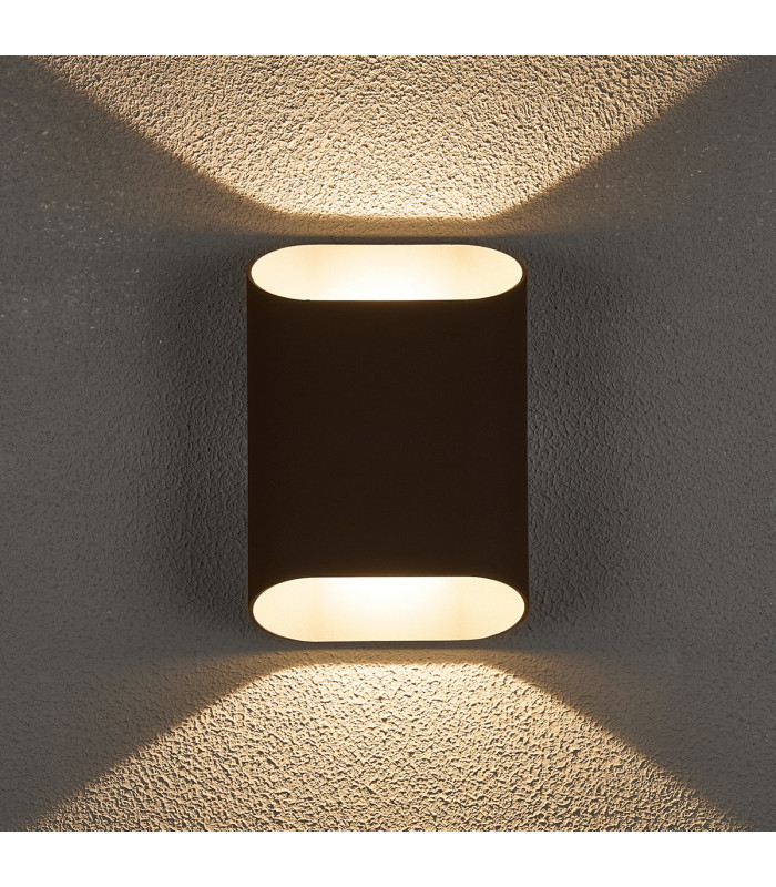 Waterloo Wall Lamp 125 x 180mm Angled Shade 2 x 6.5W LED 3000K 900lm IP65 Cacao -3