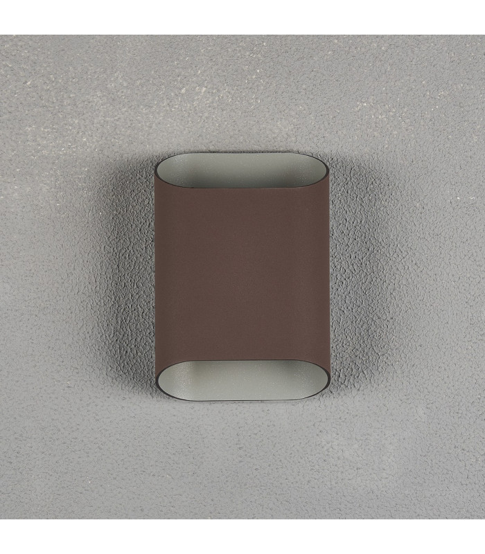 Waterloo Wall Lamp 125 x 180mm Angled Shade 2 x 6.5W LED 3000K 900lm IP65 Cacao -9