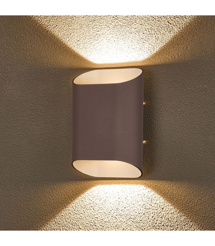 Waterloo Wall Lamp 125 x 180mm Angled Shade 2 x 6.5W LED 3000K 900lm IP65 Cacao -10