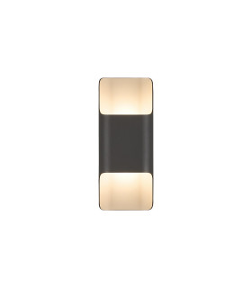 Waterloo Wall Lamp 125 x 305mm Even Open Curve Shade 2 x 6.5W LED 3000K 900lm IP65 Anthracite -1