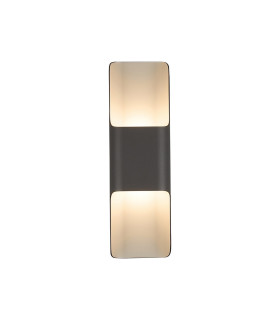Waterloo Wall Lamp 125 x 403mm Even Open Curve Shade 2 x 6.5W LED 3000K 900lm IP65 Anthracite -1