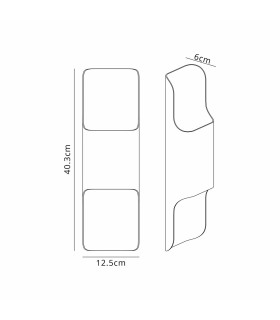 Waterloo Wall Lamp 125 x 403mm Even Open Curve Shade 2 x 6.5W LED 3000K 900lm IP65 Anthracite -2