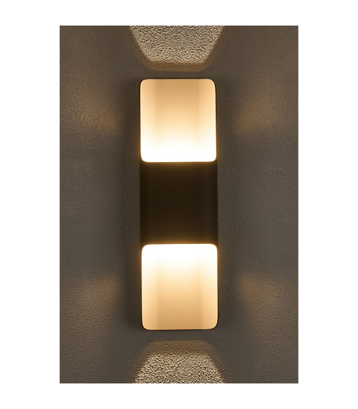 Waterloo Wall Lamp 125 x 403mm Even Open Curve Shade 2 x 6.5W LED 3000K 900lm IP65 Anthracite -3