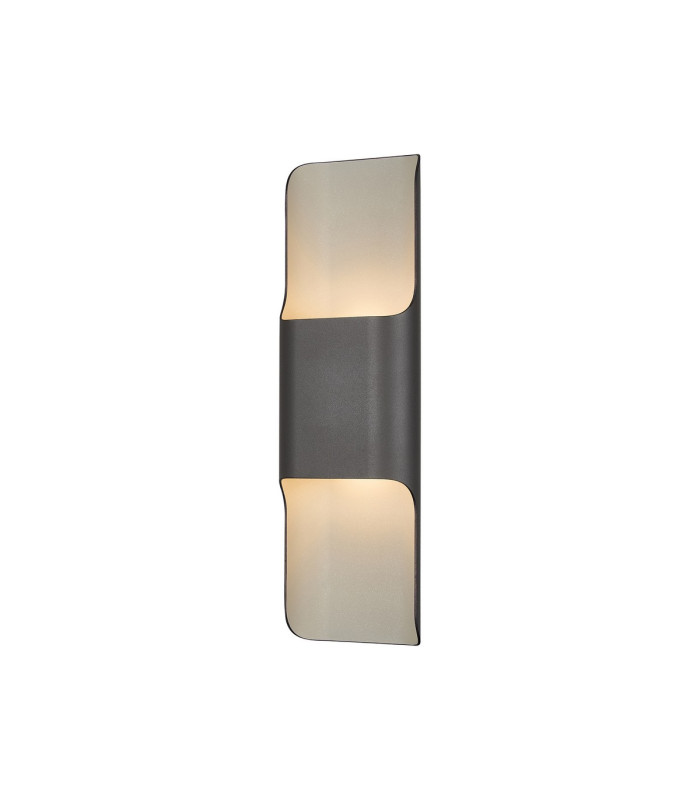 Waterloo Wall Lamp 125 x 403mm Even Open Curve Shade 2 x 6.5W LED 3000K 900lm IP65 Anthracite -5