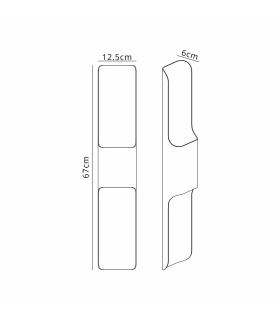 Waterloo Wall Lamp 125 x 670mm Even Open Curve Shade 2 x 6.5W LED 3000K 900lm IP65 Anthracite -2