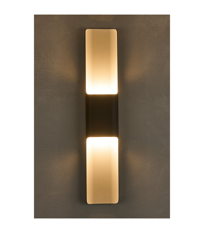 Waterloo Wall Lamp 125 x 670mm Even Open Curve Shade 2 x 6.5W LED 3000K 900lm IP65 Anthracite -3