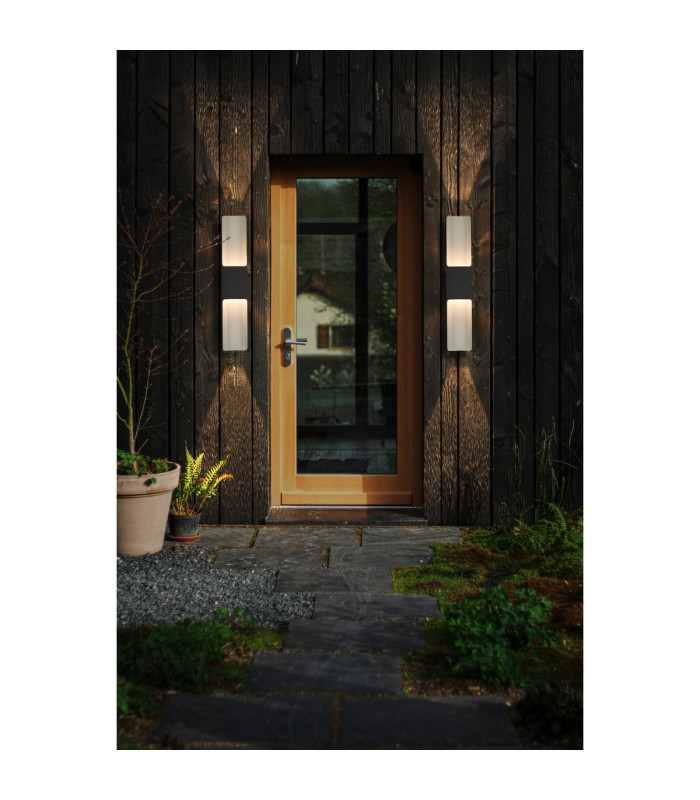 Waterloo Wall Lamp 125 x 670mm Even Open Curve Shade 2 x 6.5W LED 3000K 900lm IP65 Anthracite -4