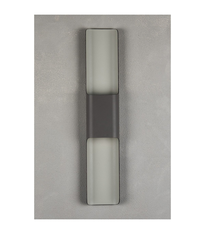 Waterloo Wall Lamp 125 x 670mm Even Open Curve Shade 2 x 6.5W LED 3000K 900lm IP65 Anthracite -11