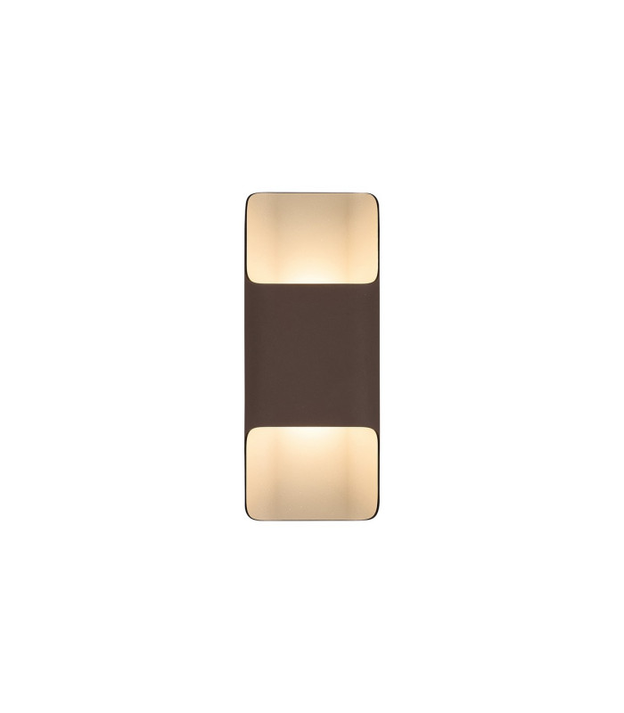 Waterloo Wall Lamp 125 x 305mm Even Open Curve Shade 2 x 6.5W LED 3000K 900lm IP65 Cacao -1