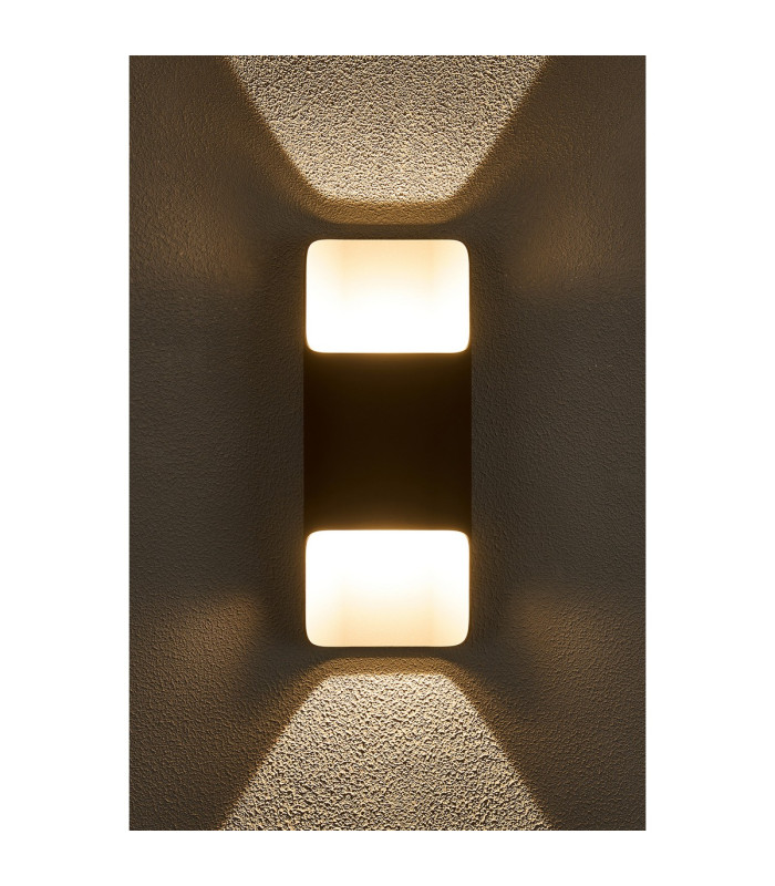 Waterloo Wall Lamp 125 x 305mm Even Open Curve Shade 2 x 6.5W LED 3000K 900lm IP65 Cacao -3
