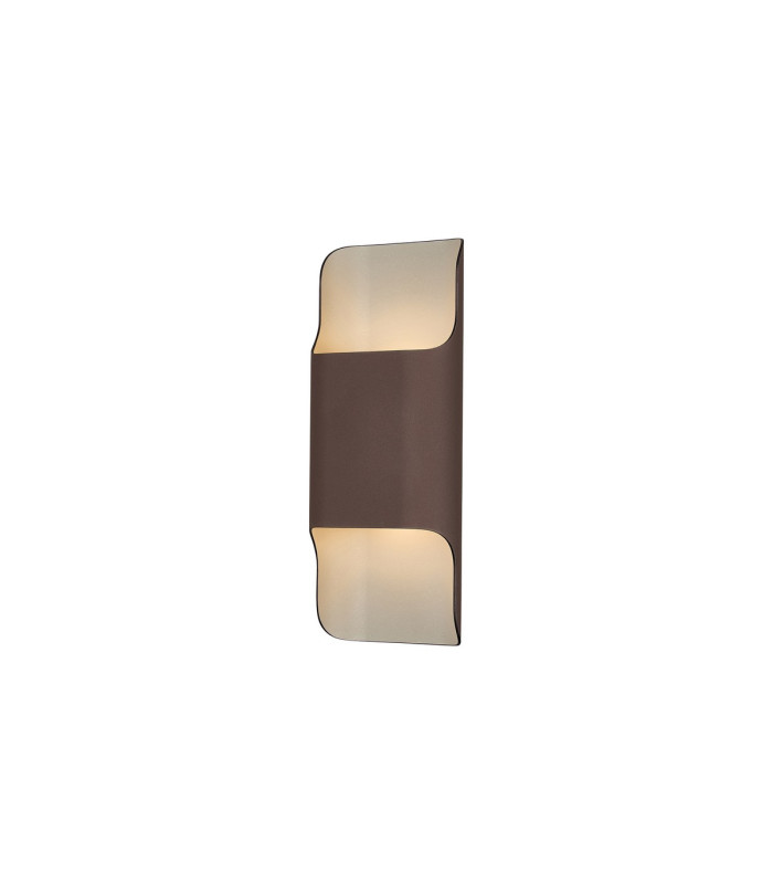 Waterloo Wall Lamp 125 x 305mm Even Open Curve Shade 2 x 6.5W LED 3000K 900lm IP65 Cacao -5