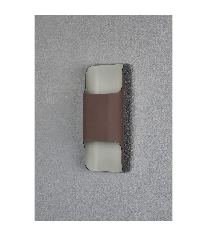 Waterloo Wall Lamp 125 x 305mm Even Open Curve Shade 2 x 6.5W LED 3000K 900lm IP65 Cacao -10