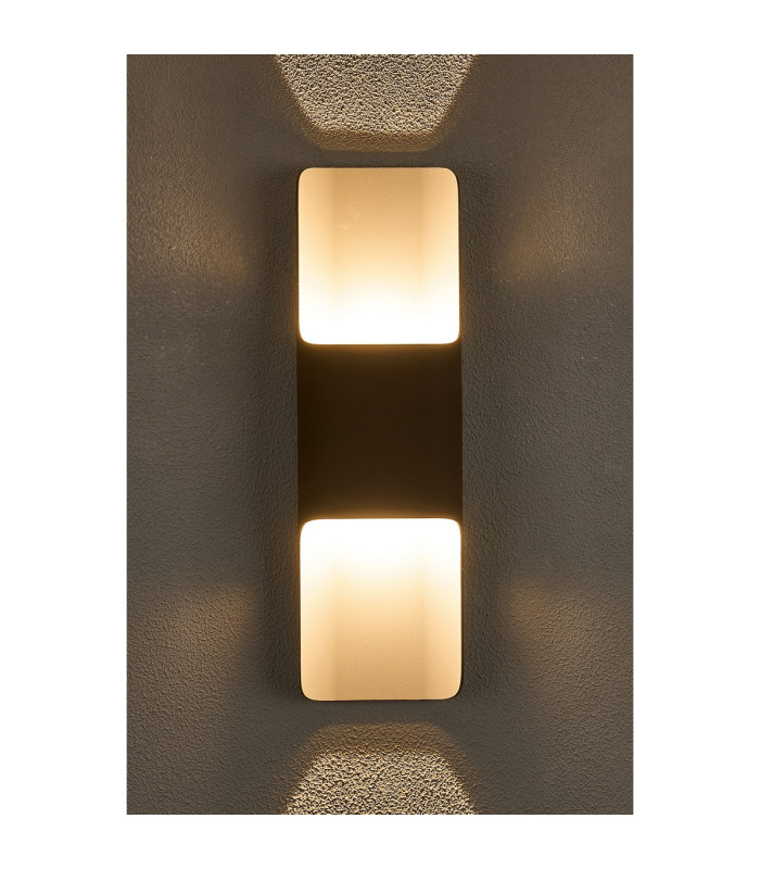 Waterloo Wall Lamp 125 x 403mm Even Open Curve Shade 2 x 6.5W LED 3000K 900lm IP65 Cacao -3