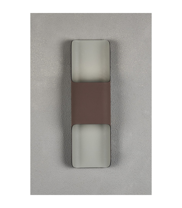 Waterloo Wall Lamp 125 x 403mm Even Open Curve Shade 2 x 6.5W LED 3000K 900lm IP65 Cacao -10