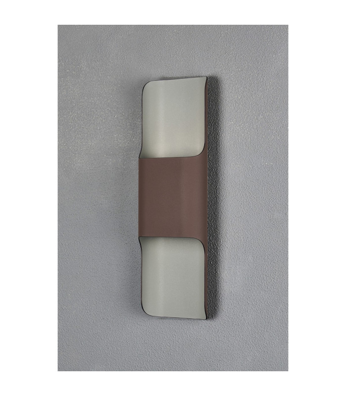 Waterloo Wall Lamp 125 x 403mm Even Open Curve Shade 2 x 6.5W LED 3000K 900lm IP65 Cacao -12