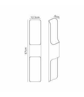 Waterloo Wall Lamp 125 x 670mm Even Open Curve Shade 2 x 6.5W LED 3000K 900lm IP65 Cacao -2
