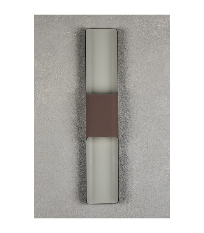 Waterloo Wall Lamp 125 x 670mm Even Open Curve Shade 2 x 6.5W LED 3000K 900lm IP65 Cacao -10