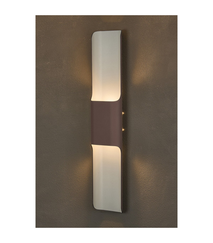 Waterloo Wall Lamp 125 x 670mm Even Open Curve Shade 2 x 6.5W LED 3000K 900lm IP65 Cacao -11