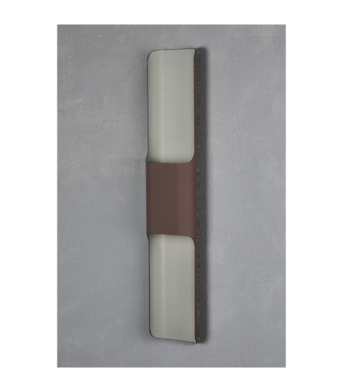 Waterloo Wall Lamp 125 x 670mm Even Open Curve Shade 2 x 6.5W LED 3000K 900lm IP65 Cacao -12