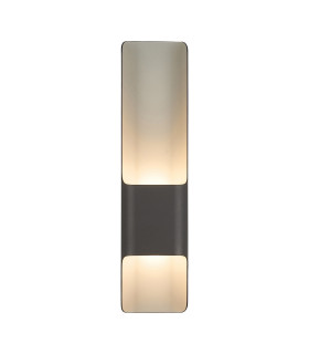 Waterloo Wall Lamp 125 x 508mm Offset Open Curve Shade 2 x 6.5W LED 3000K 900lm IP65 Anthracite -1