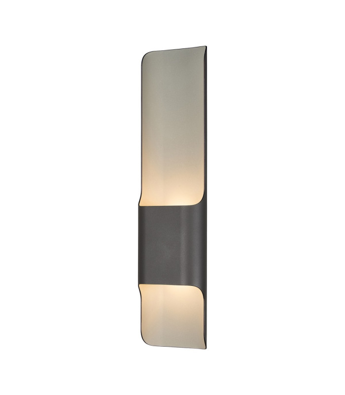 Waterloo Wall Lamp 125 x 508mm Offset Open Curve Shade 2 x 6.5W LED 3000K 900lm IP65 Anthracite -5