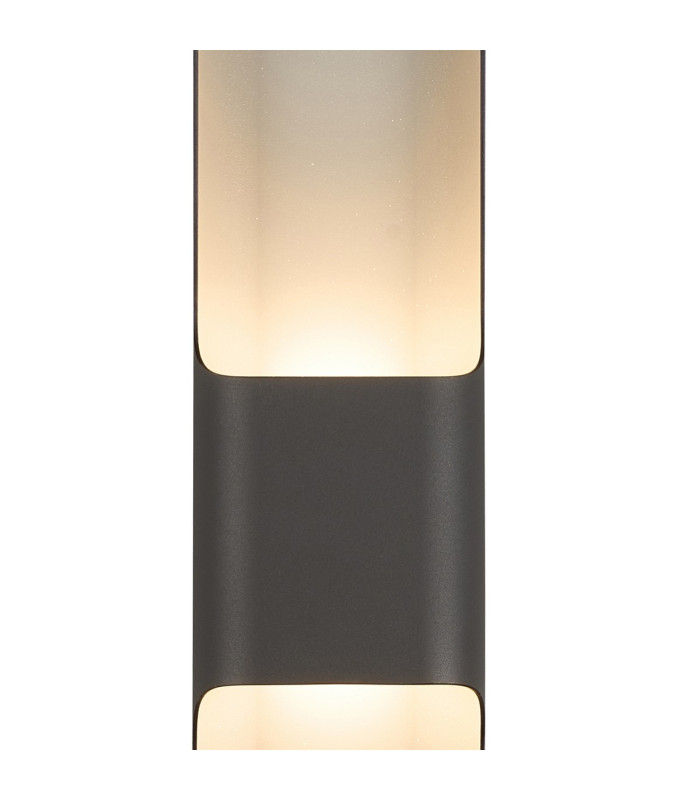 Waterloo Wall Lamp 125 x 508mm Offset Open Curve Shade 2 x 6.5W LED 3000K 900lm IP65 Anthracite -6