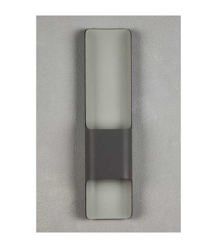 Waterloo Wall Lamp 125 x 508mm Offset Open Curve Shade 2 x 6.5W LED 3000K 900lm IP65 Anthracite -10