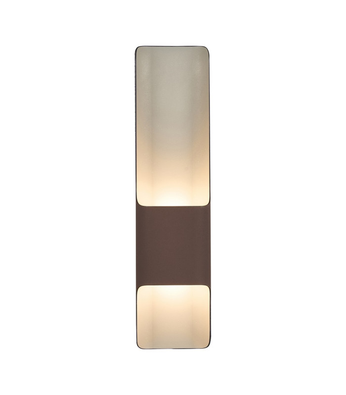 Waterloo Wall Lamp 125 x 508mm Offset Open Curve Shade 2 x 6.5W LED 3000K 900lm IP65 Cacao -1