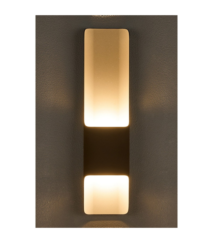 Waterloo Wall Lamp 125 x 508mm Offset Open Curve Shade 2 x 6.5W LED 3000K 900lm IP65 Cacao -3