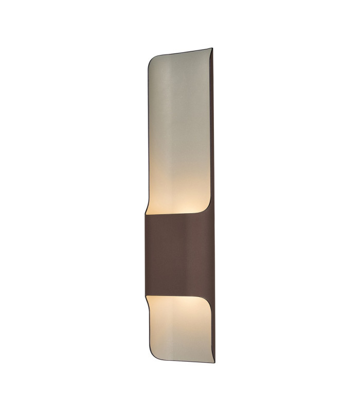 Waterloo Wall Lamp 125 x 508mm Offset Open Curve Shade 2 x 6.5W LED 3000K 900lm IP65 Cacao -5