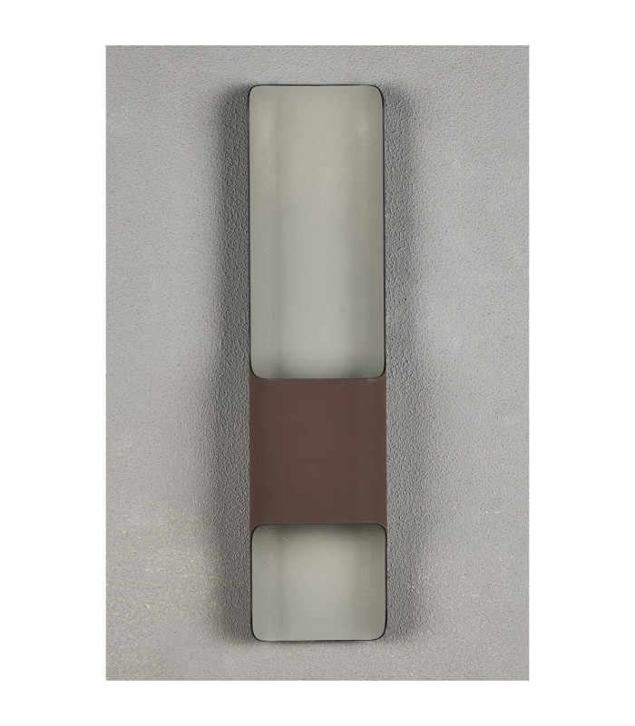 Waterloo Wall Lamp 125 x 508mm Offset Open Curve Shade 2 x 6.5W LED 3000K 900lm IP65 Cacao -10