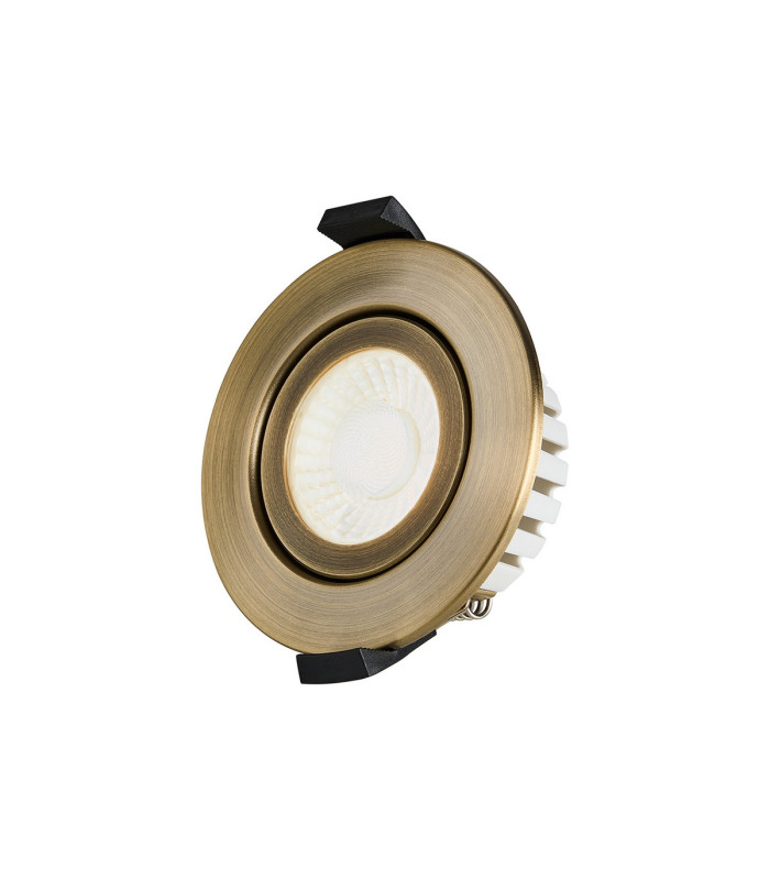 Copake 7W Triac Dimmable CCT LED Fire Rated Adjustable Downlight Antique Brass Cut Out: 70mm 700lm 60° DRIVER INC. IP65 -4