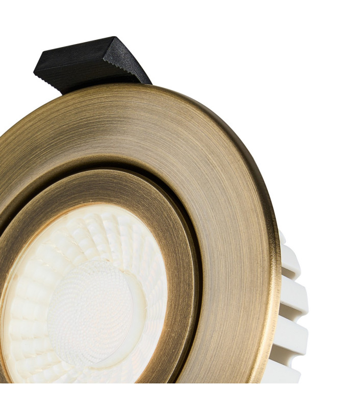 Copake 7W Triac Dimmable CCT LED Fire Rated Adjustable Downlight Antique Brass Cut Out: 70mm 700lm 60° DRIVER INC. IP65 -7