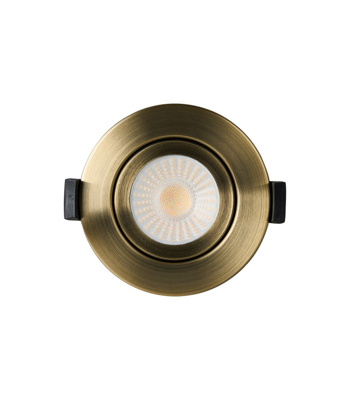 Copake 7W Triac Dimmable CCT LED Fire Rated Adjustable Downlight Antique Brass Cut Out: 70mm 700lm 60° DRIVER INC. IP65 -10